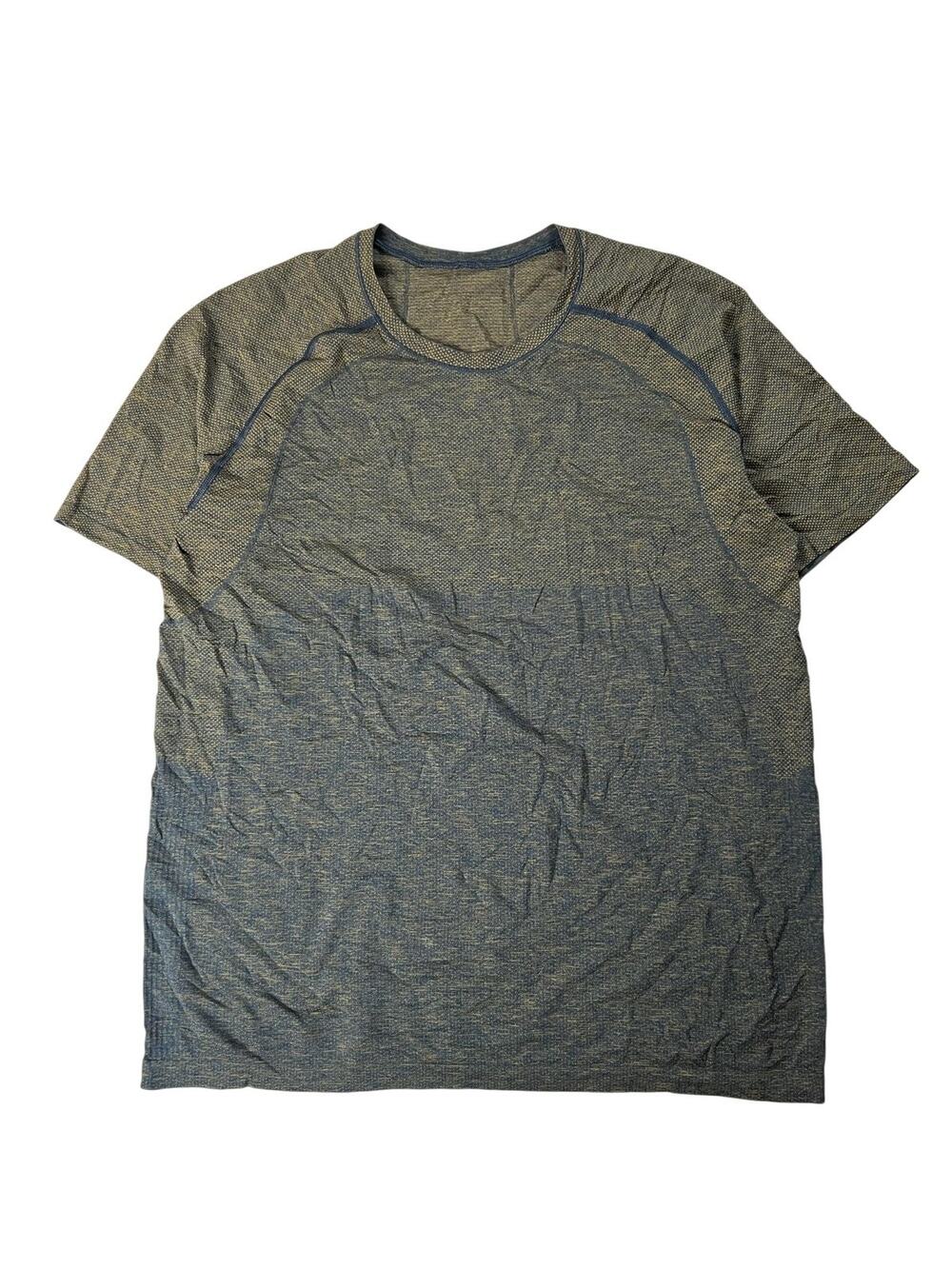 Lululemon Live In Practice Shirt Mens XL Green Athletic Crew Neck